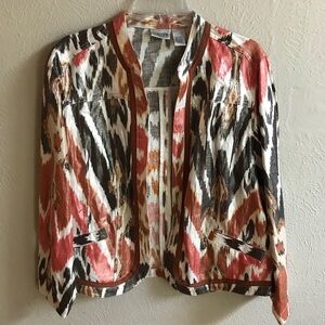 Chicos metallic ikat blazer